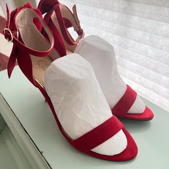 Open-Toe Sandals with Large Velvet Bow by Jessica Simpson sz 10 - Picture 9 of 12